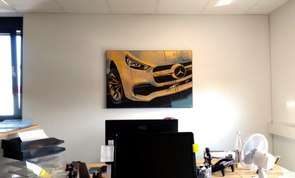 Mercedes-Motiv Acrylgemälde für Büro