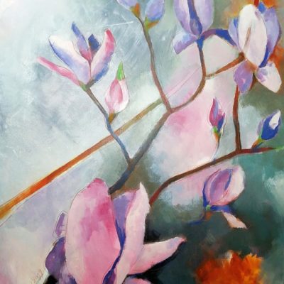 Florales Gemälde für Büro, Auftragsmalerei